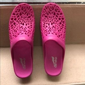 Pink Dansko crocs